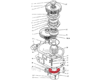 крышка редуктора поворота на экскаватор ЭКГ-5 номер чертежа 1080.16.34