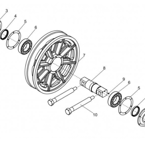 Колесо натяжное (ленивец) крана ДЭК 251